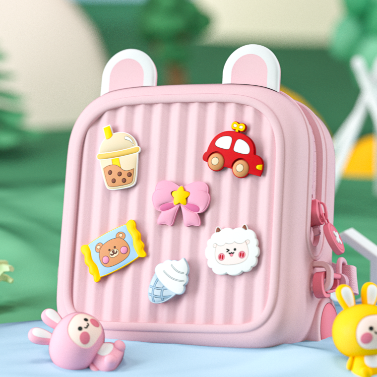 Pink DIY Logo Children's Luggage backpack