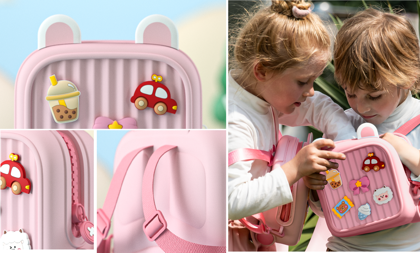 Pink DIY Logo Children's Luggage backpack