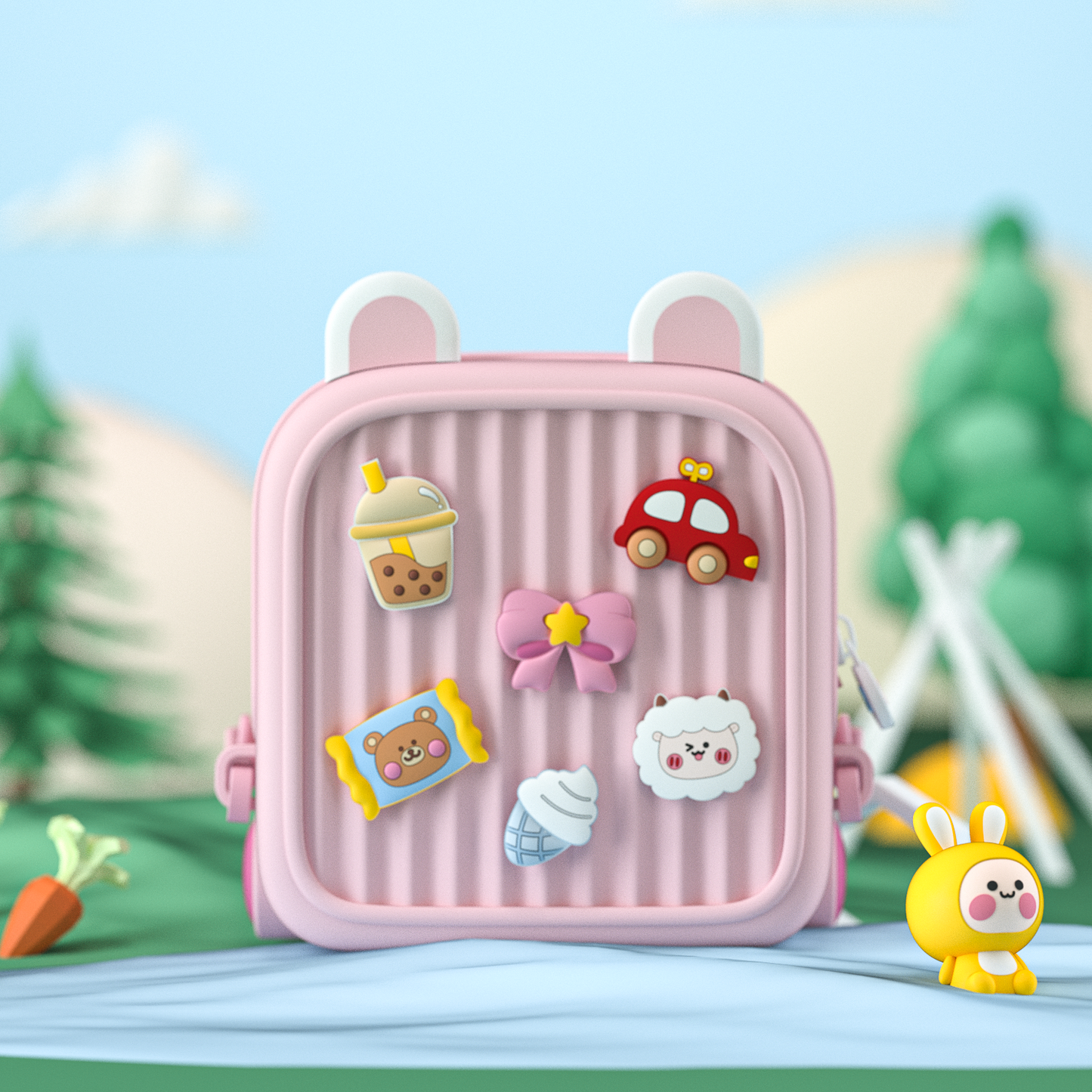 Pink DIY Logo Children's Luggage backpack